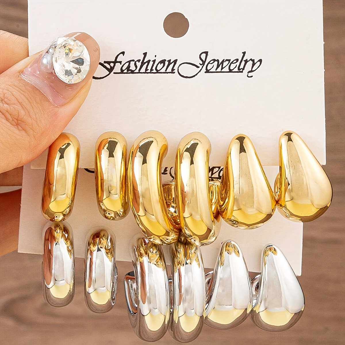 

A Set Of 6 Elegant Ladies' Stylish Circular Earrings, Punk Classic Style Suitable For Daily Wear, Wearing Earrings For Parties, Gifts