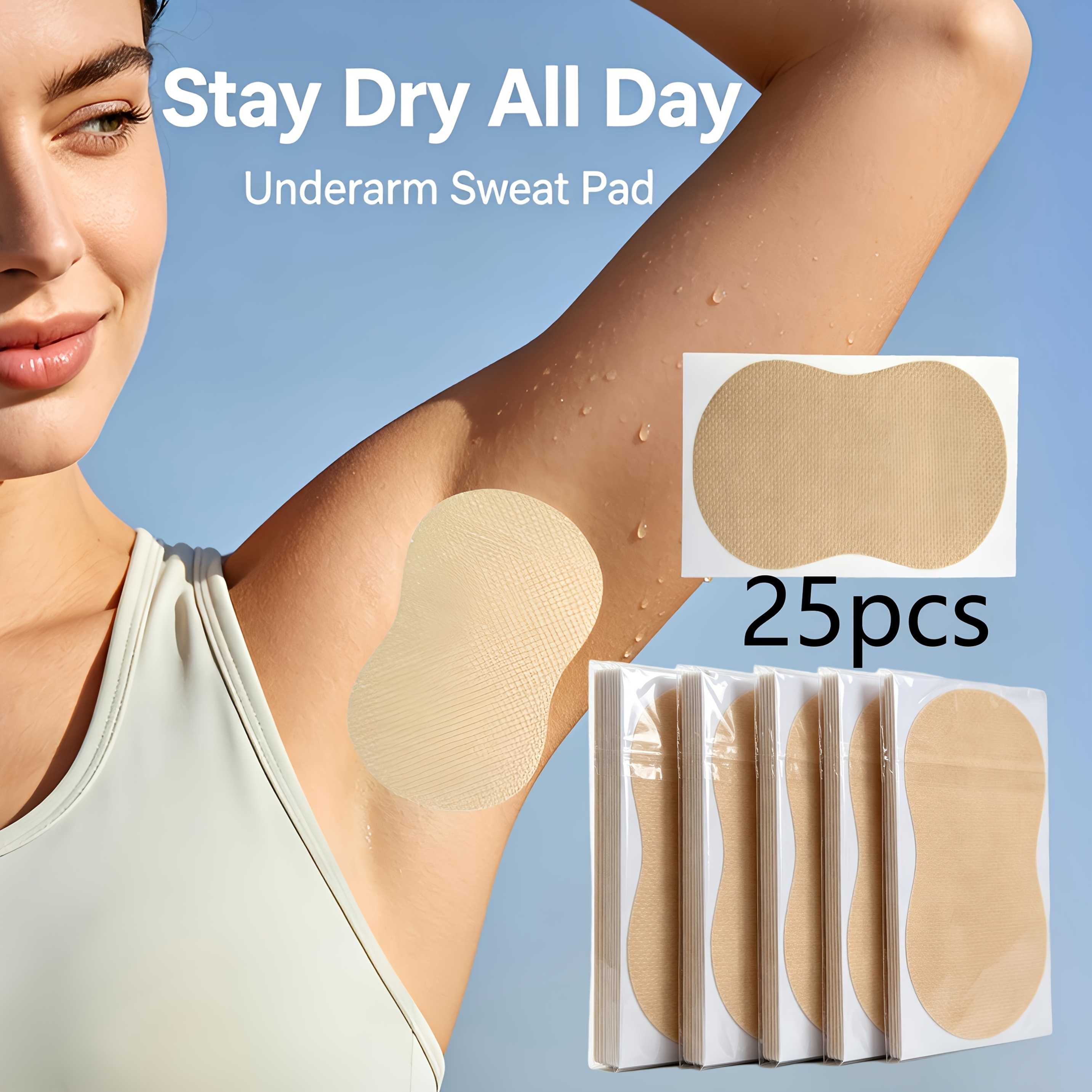 Image of 25pcs New Anti-sweat Tool, Summer Sweat Absorption Tool, Anti-sweat Additions, In Summer, Prevent Sweat And Embarrassment, Tear And Stick, Keep Fresh And Odorless All Day, Give You A Cool Summer