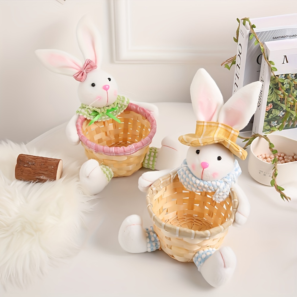 

Cartoon Storage Basket Easter Rabbit Egg Storage Basket Candy Basket Desktop Decoration, Shelf Baskets