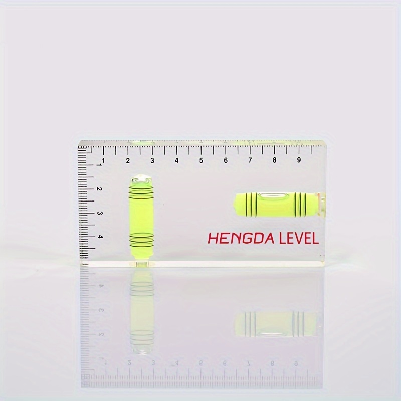 

1pc Mini Acrylic Level Ruler, With Dual Bubble Vials, Diy Home Use, Durable Material, Clear Measurement Tool