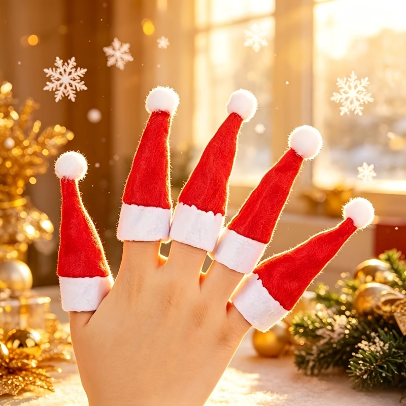 TEMU 100pcs, Mini Santa Hats - Non-woven Red Hats For Lollipops, Bottles, And Party Gifts, Party Small Gifts New Year Christmas Event Supplies