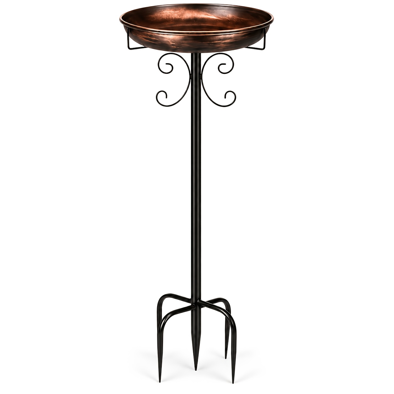 item picture   Bath, 35 Inch Outdoor Metal Garden Birdbath with Decorative Stand, Bird Water Feeder for Backyard, Lawn, Patio, Fall Holiday Decor