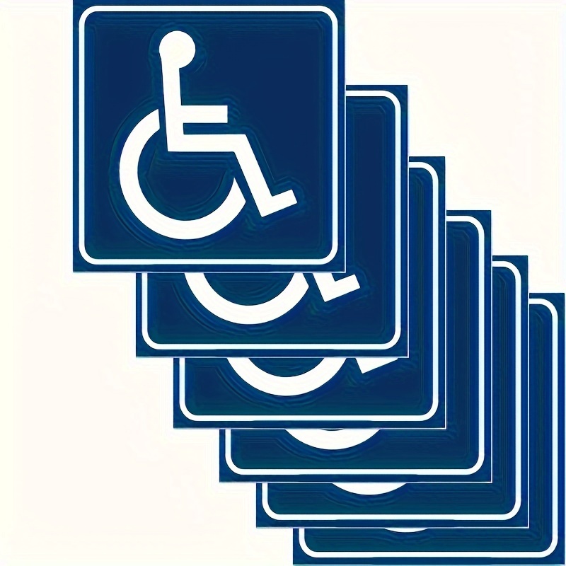 

6pcs Handicap Stickers For , Trucks And - Plastic Wheelchair Decals For -free