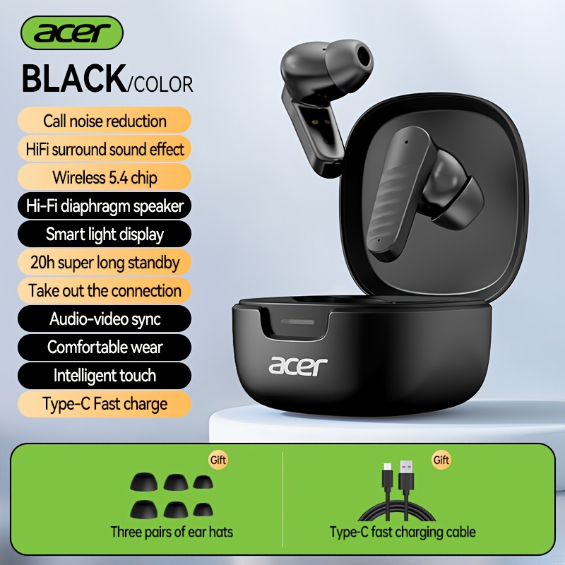 ACER OHR503 Wireless Earbuds with HD Surround Sound, Call No
