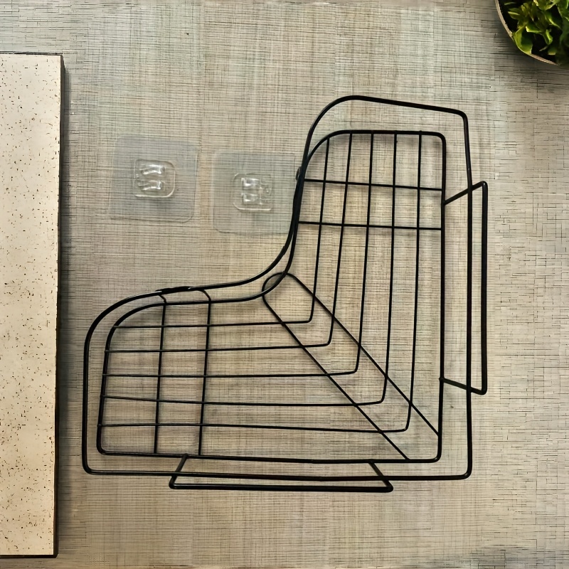 TEMU Space-saving Corner Shower Shelf - No-drill, Metal Wall Organizer For Shampoo & Cosmetics - For Bathroom Storage,shelves