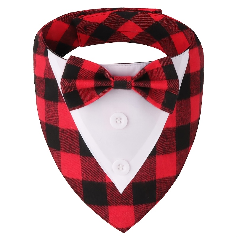 Plaid Bow Tie Pet Collar for Festivals and Special Occasions