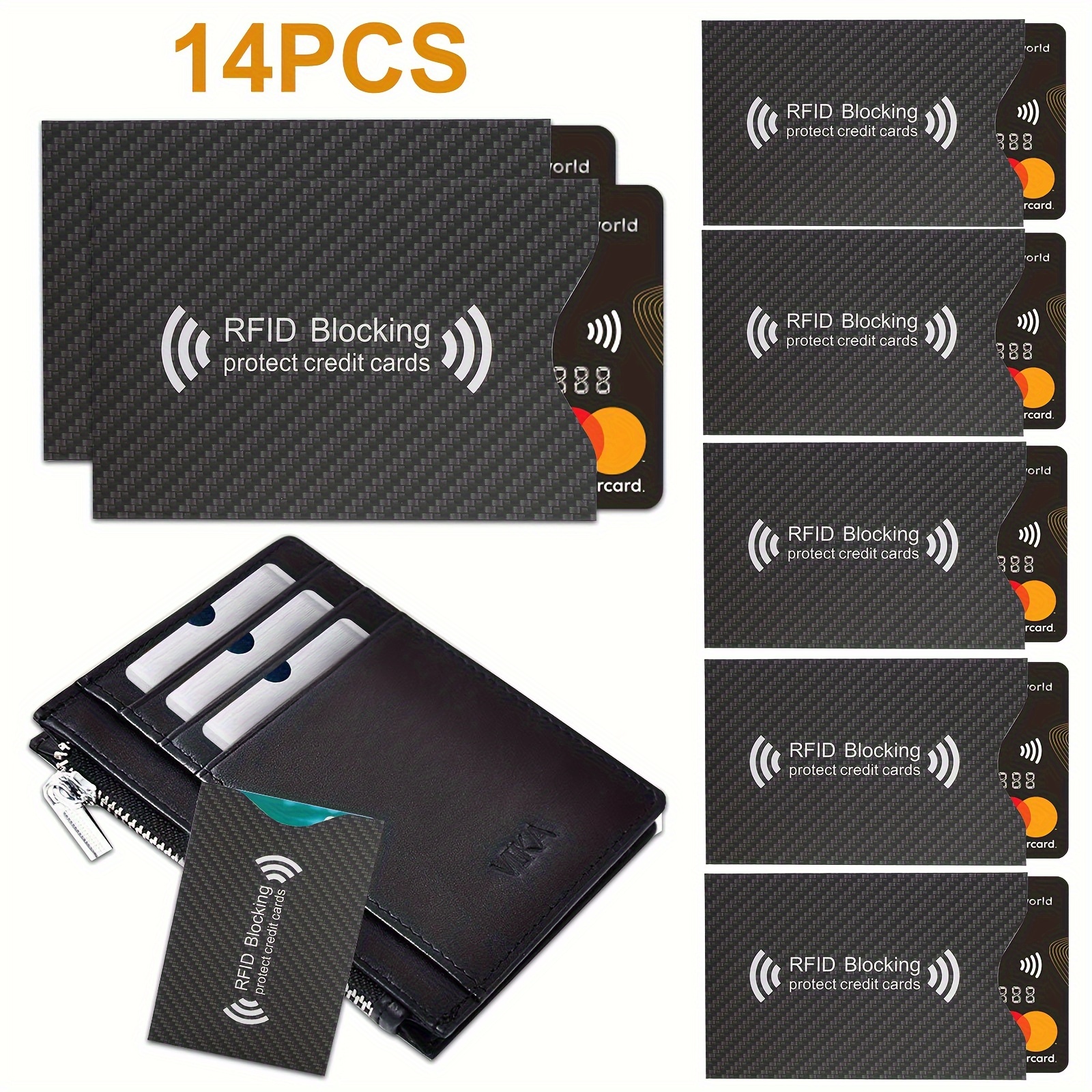 2d 14pcs rfid blocking sleeves credit card protector anti - Temu