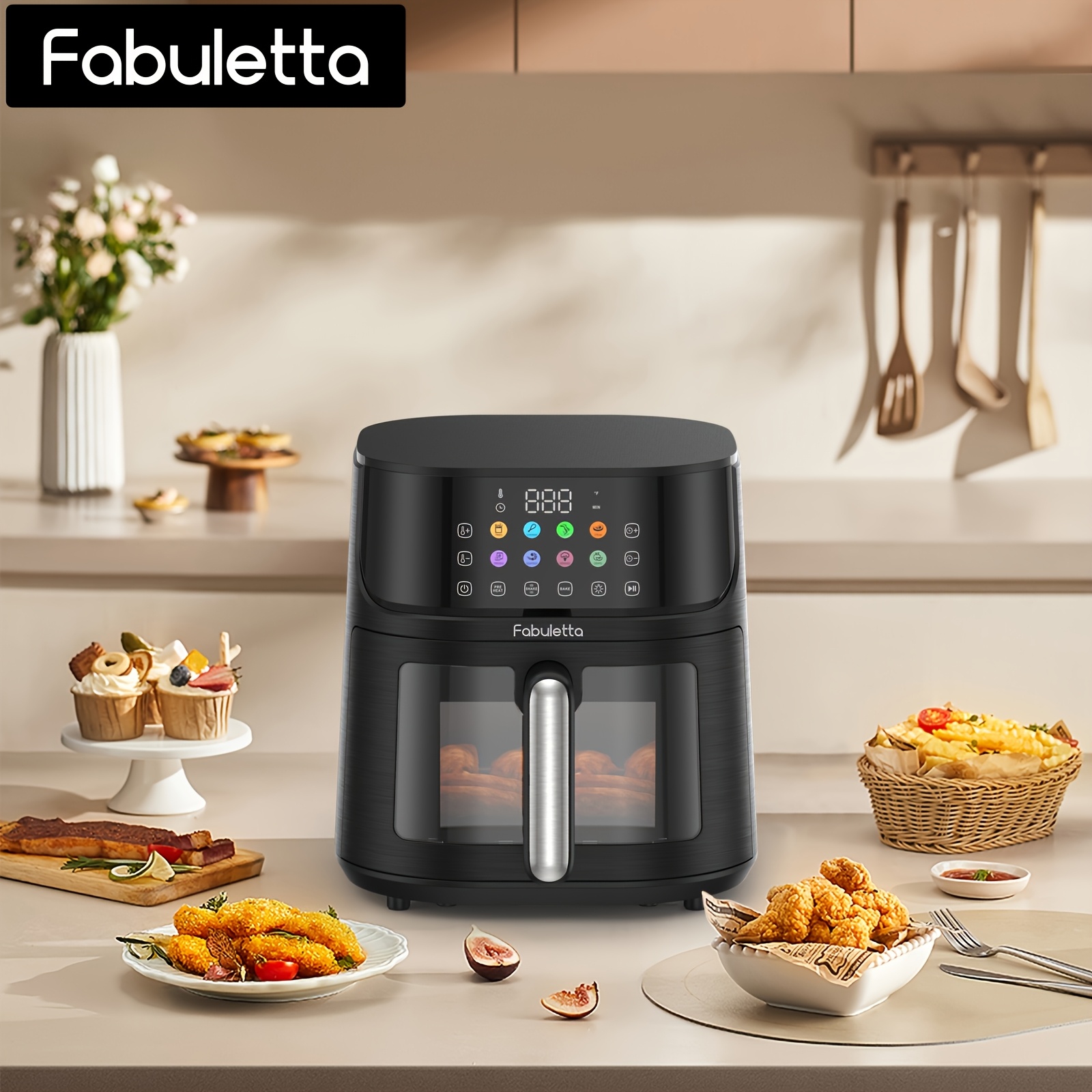 

Air Fryer 5.8qt, 11-in-1 Fryers With Viewing Window, 450°f Digital Airfryer, 11 Programs, , Preheat, 85% , Screen Buttons