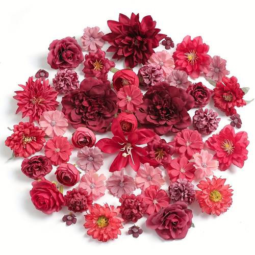48pcs artificial flower heads bulk silk flowers diy crafts garland wedding bridal shower home party decor no container ideal for tabletop display wedding decorations mixed color flowers silk flowers flower decoration