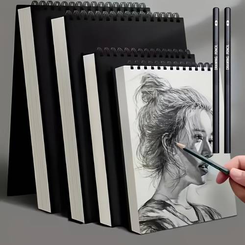 3pcs sketch set art sketchbook with professional sketching pencils acid free watercolor paper spiral bound per book ideal for drawing sketching pencil charcoal pastel art supplies kit back to school stationery