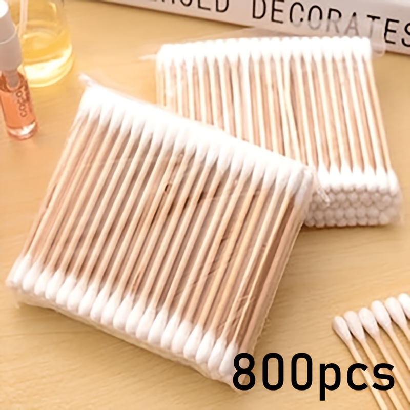 800-count Double-ended Wooden Sticks, Nose And Ear Cleaning Makeup Tools, Lipstick Applicator Sticks, Ear Cleaning Swabs