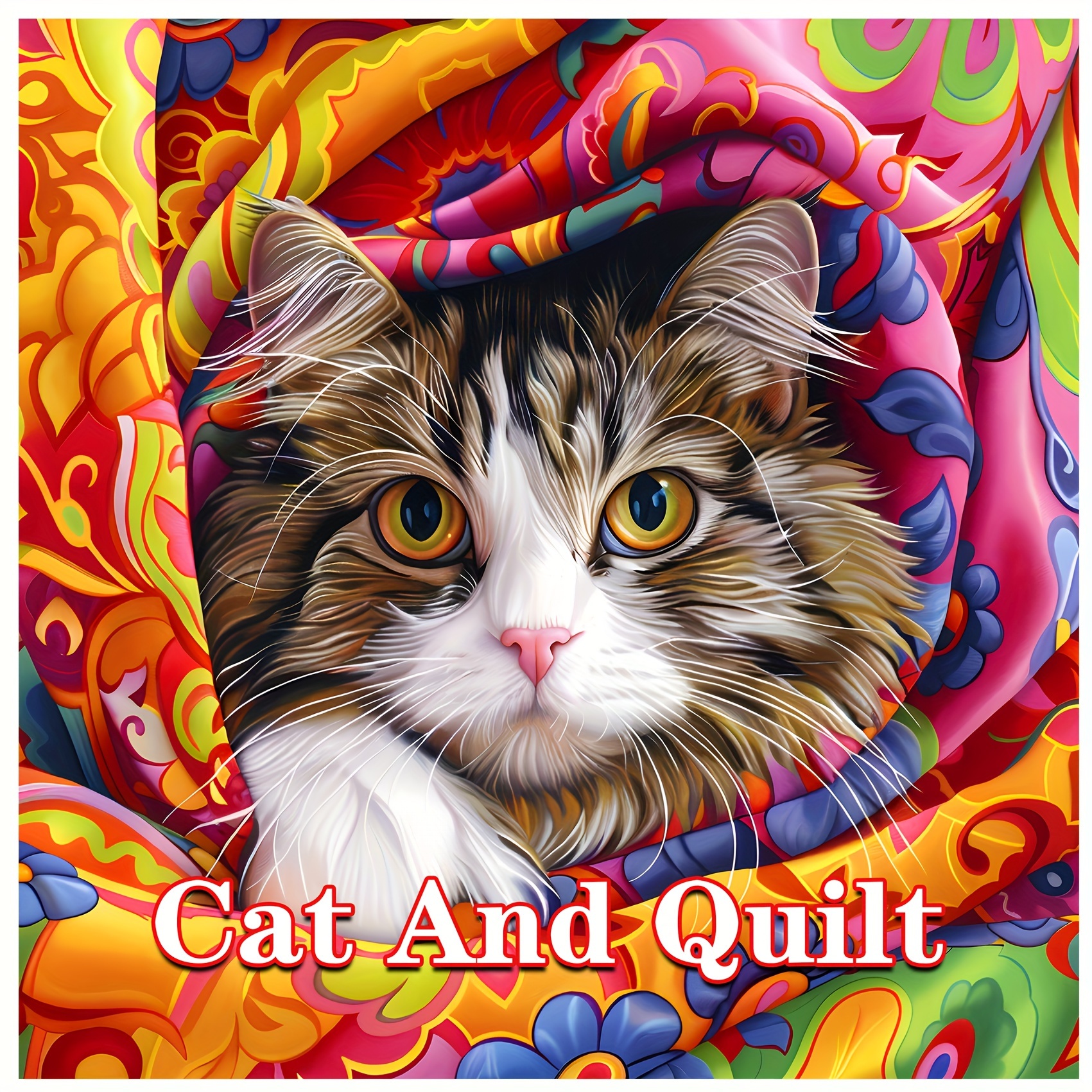 

Cat & Quilt Themed Adult Coloring Book - 20 Thick Pages, Relax Art, Christmas, Halloween, Birthdays & Parties - Ideal Gift , Cat And Blanket, Adult Coloring Book, Relax, Holiday, Gift