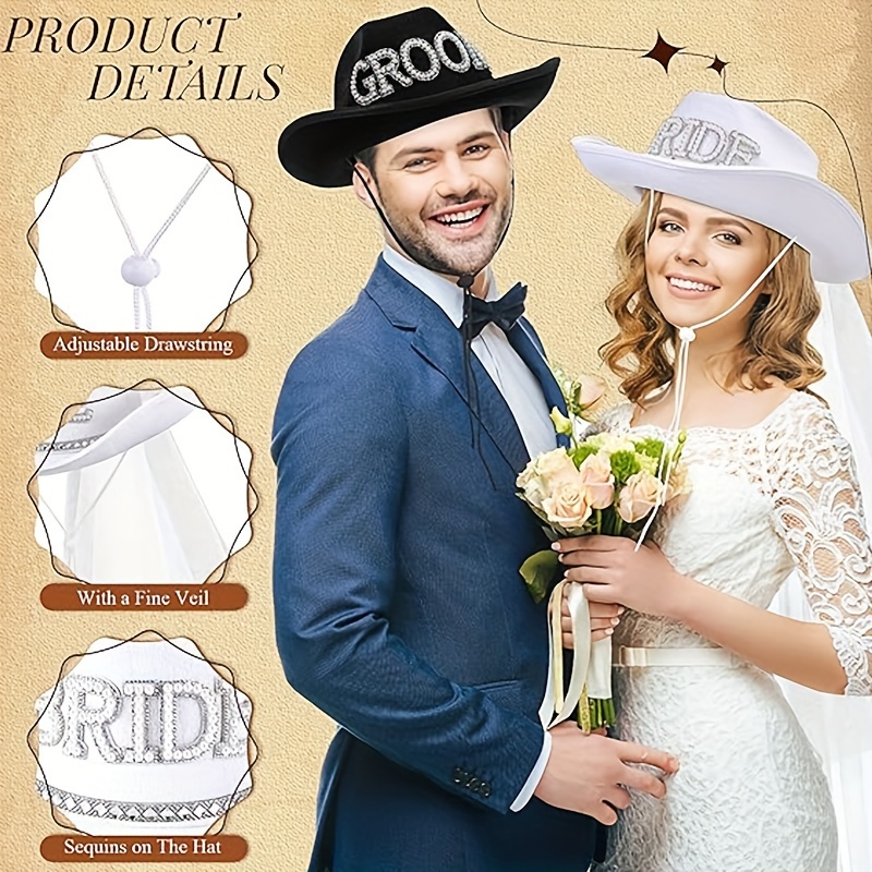groom attire bride groom western themed party accessory set Temu