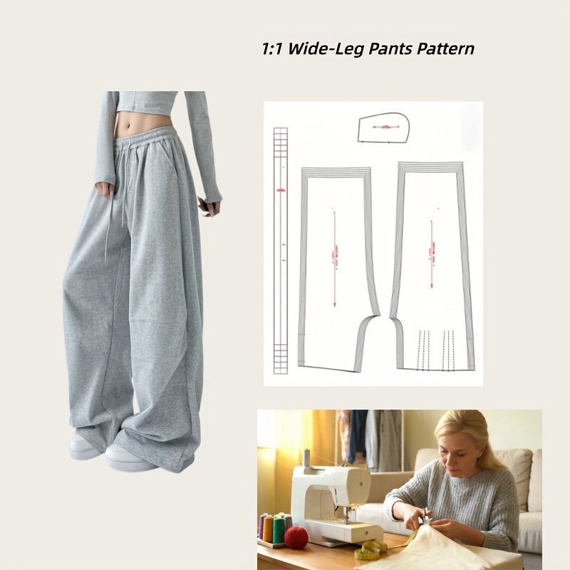 TEMU Sewing Pattern For Women's Casual Wide-leg Trousers (this Is A Sewing Template, Not The Finished Garment). Available In Multiple Sizes From S To