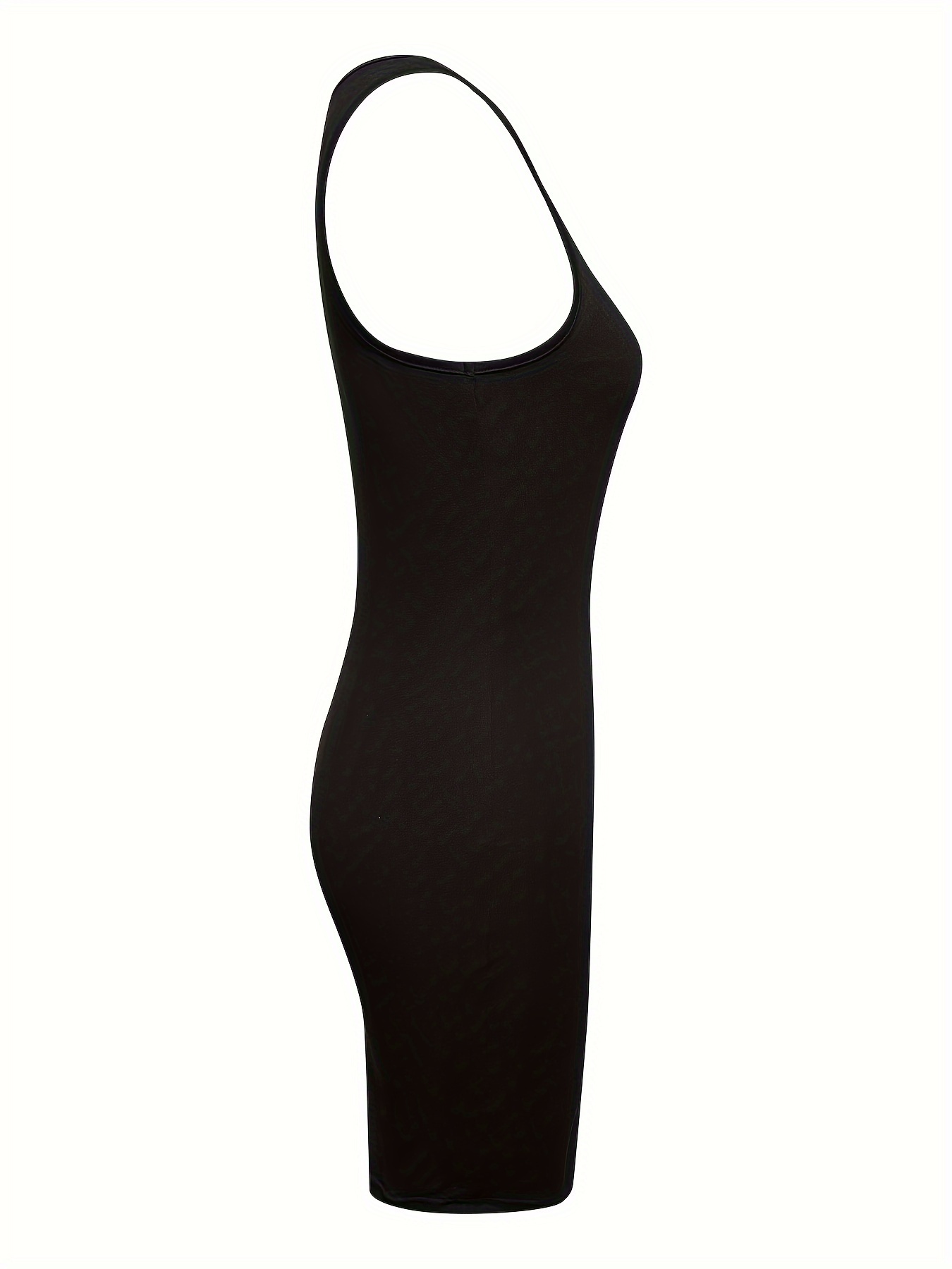 Women's Sleeveless Round Neck Mini Dress - Solid Color Stretchy, Machine Washable, All-Season Versatile Casual to Formal Wear, Dress Mini, Construction