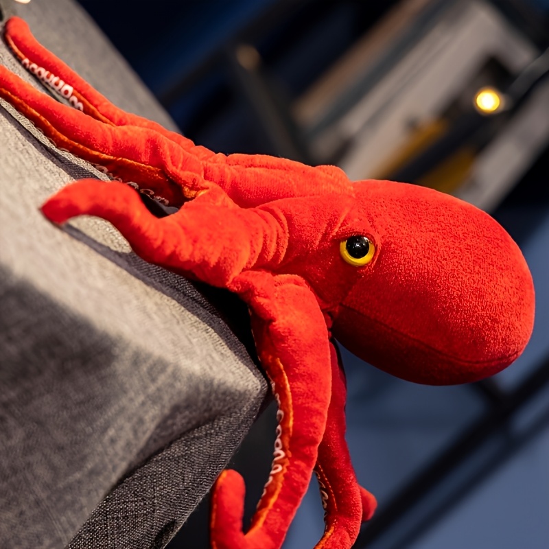 Image of 40cm/15.74in Red Simulated Octopus Soft Stuffed Marine Animals Doll Lifelike Octopus Doll For Birthday Gift Home Decor