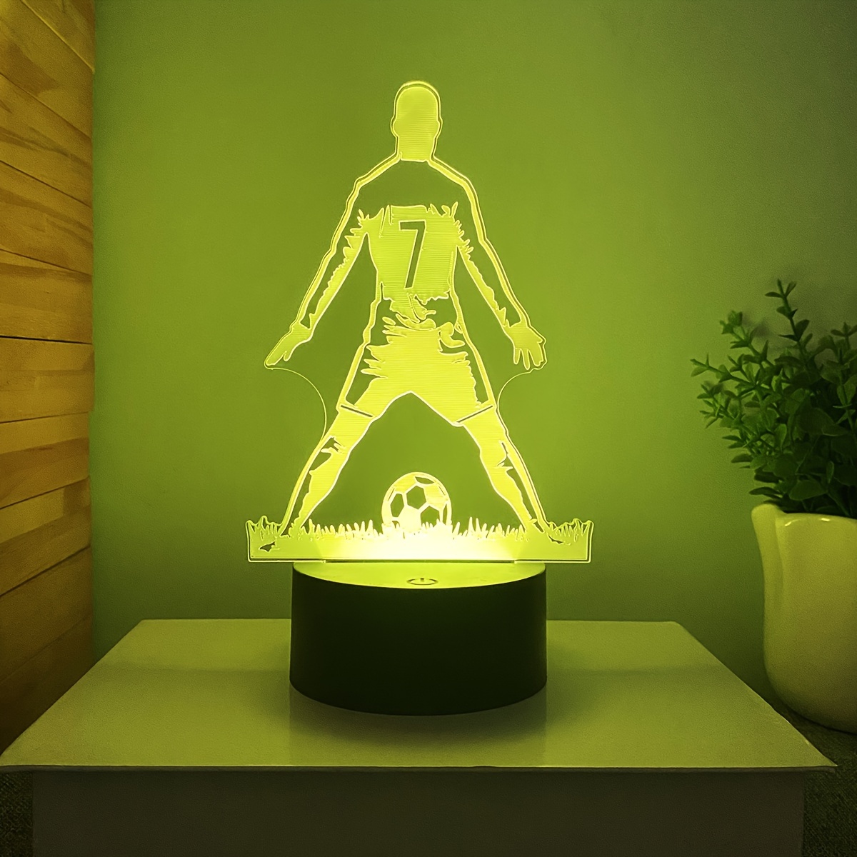 

Cadeau pour les fans de football : Veilleuse LED 3D avec design de joueur de football - Fonctionne avec piles, 36V ou moins, piles non incluses