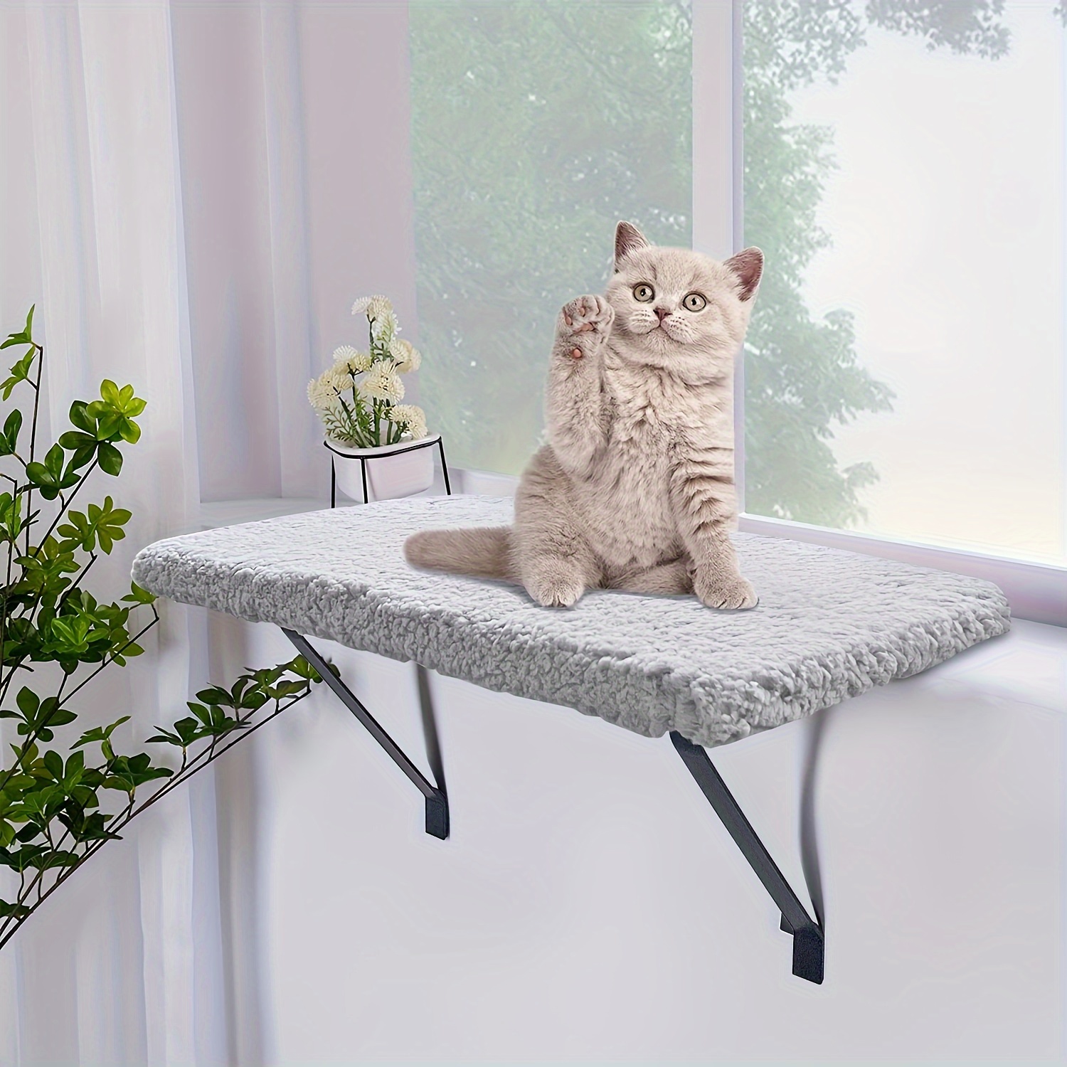 Cat Window Perch,Large Cat Sill Window Perch Lounge Mount Hammock Window Seat Bed for Indoor Cats,Dinosam Adjustable Cat Window Bed Cat Shelves for