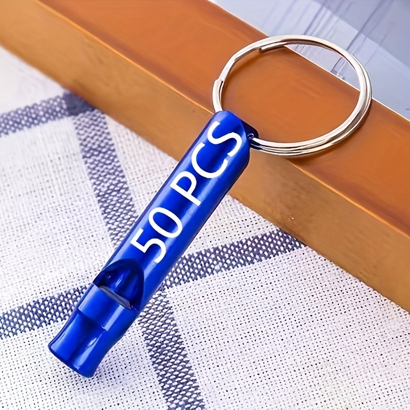 TEMU 50 Customizable Engraved Aluminum Alloy Survival Whistles, Personalized With Names, Company Logos, Or Team Symbols. Durable And Loud Aluminum