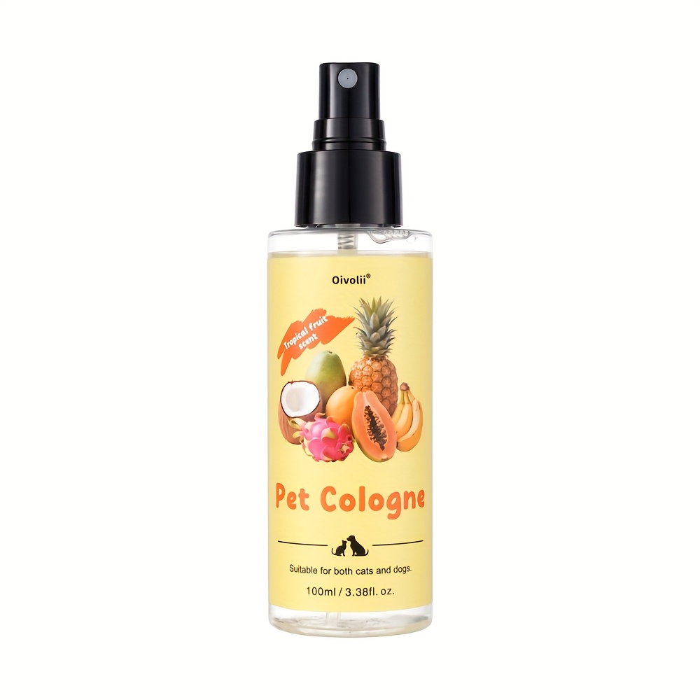TEMU Pet Cologne Spray, Cat Cologne Spray, Long-lasting Fragrance With Tropical Scent, Suitable For Cats And Dogs - 3.38fl.oz