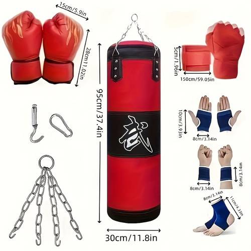 13pcs boxing sandbag set buy 1 get 8 hollow hanging taekwondo sandbag boxing sandbag sandbag thickened and durable hanging fillable sandbag suitable for adult taekwondo boxing training