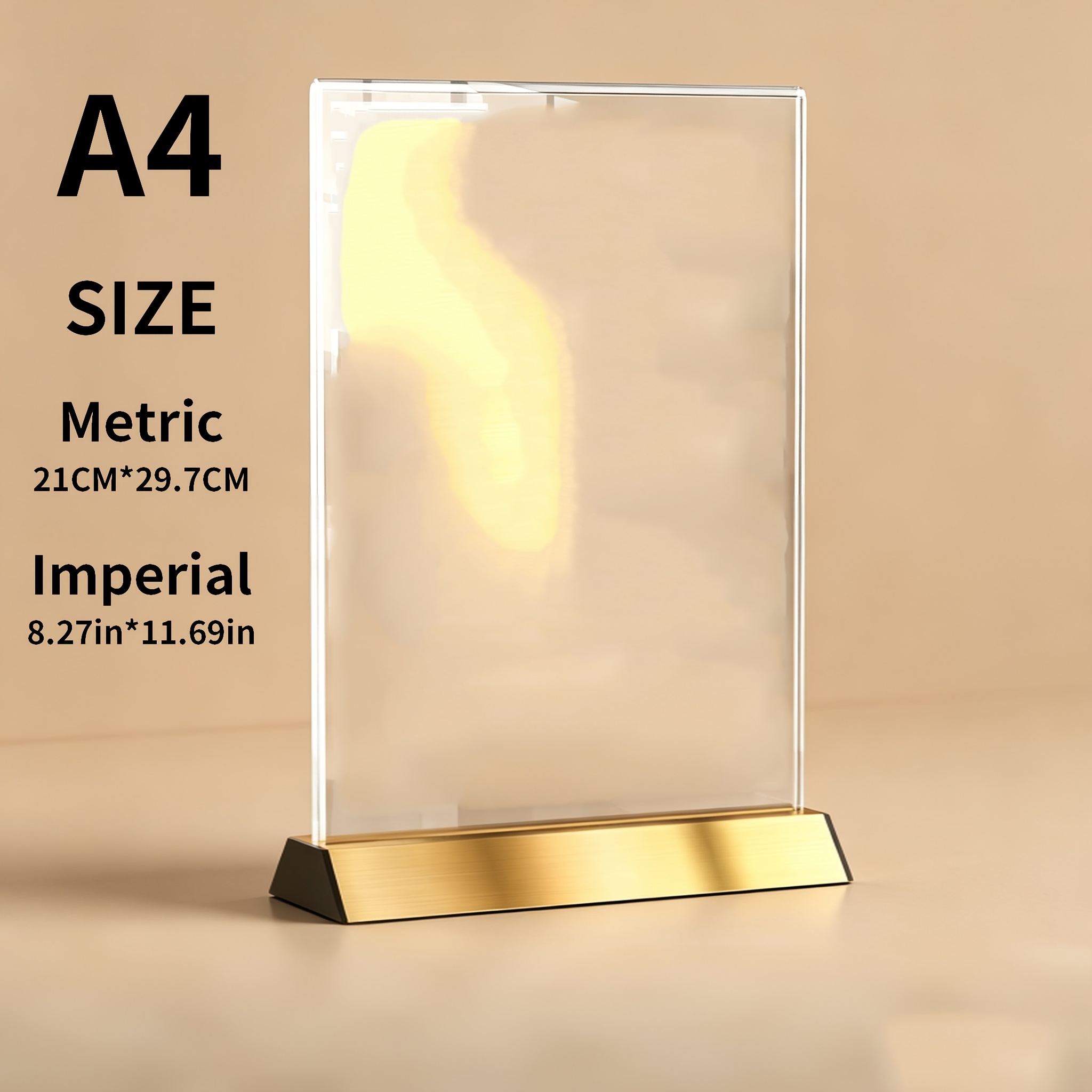 TEMU Premium Aluminum Display Stand, A4 Clear Reusable Table Menu Holder, Double-sided Sign Stand For Restaurants, Offices, Exhibitions, Weddings,