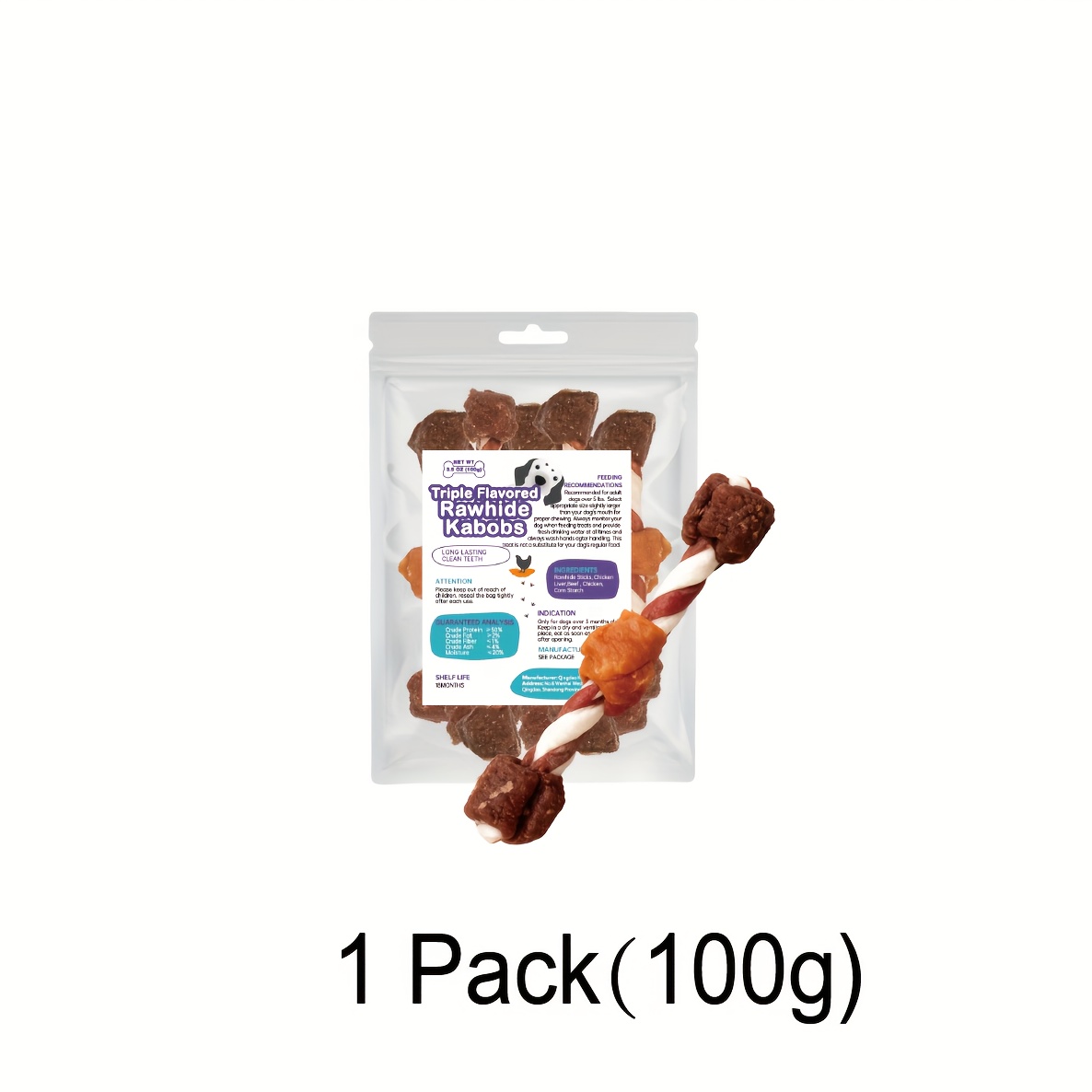 TEMU Triple-flavored , Dog Treats To Dog Chew Made With Real Chicken, Beef And Liver, Dog Snacks, Healthy, , Long-lasting, High Protein Treat, Urge To Chew