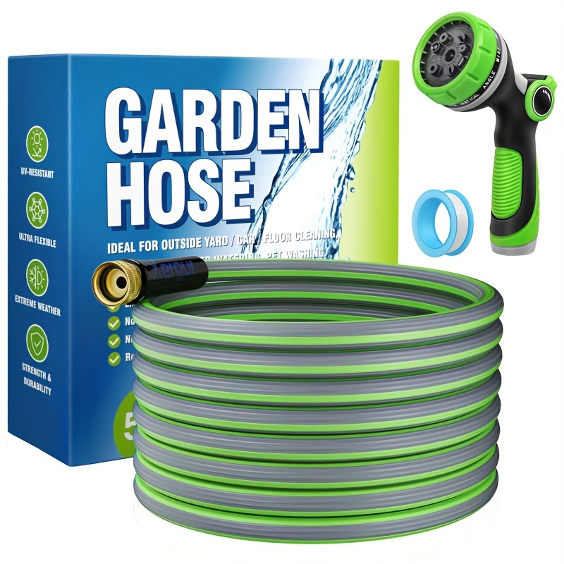 25 FT shops Flexible and Expandable Garden Hose, Triple Latex Core for Outdoor Use