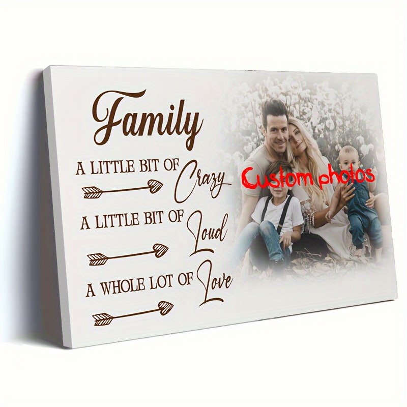 

1pc, Personalized Photo Wooden Framed Canvas Painting, Personalized Family Canvas Love Family Picture Wall Art, Gift Custom Poster, Home Wall Art And Decor, Festival Gift For Her Or Him 11.8x15.7inch