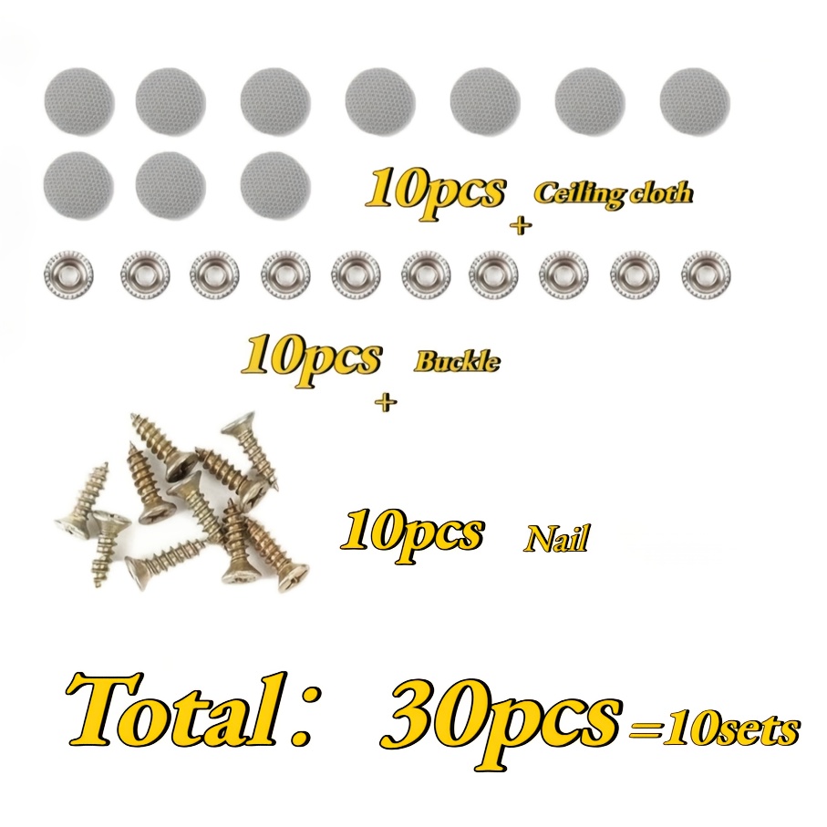 TEMU 30/60/90pcs Car Roof Panel Clip Set, Car Roof Repair Kit, Snap-in Screw Fasteners, , No Glue Required, With Nylon Liner Reinforcements, For Car