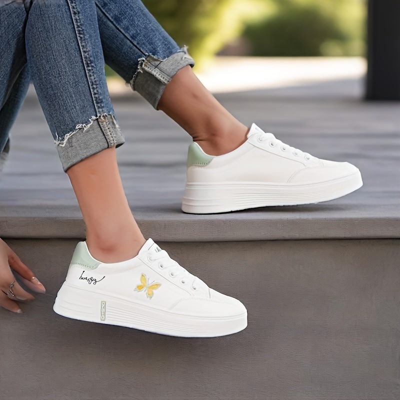 Women'S Shoes Spring And Summer Breathable Trendy Versatile White Shoes Sports Leisure Physical Fitness Jump Rope Running Shoes Popular Student Shoes Lightweight Soft Sole Skateboard Shoes Breathable And Lightweight, Women Shoes, Sneakers