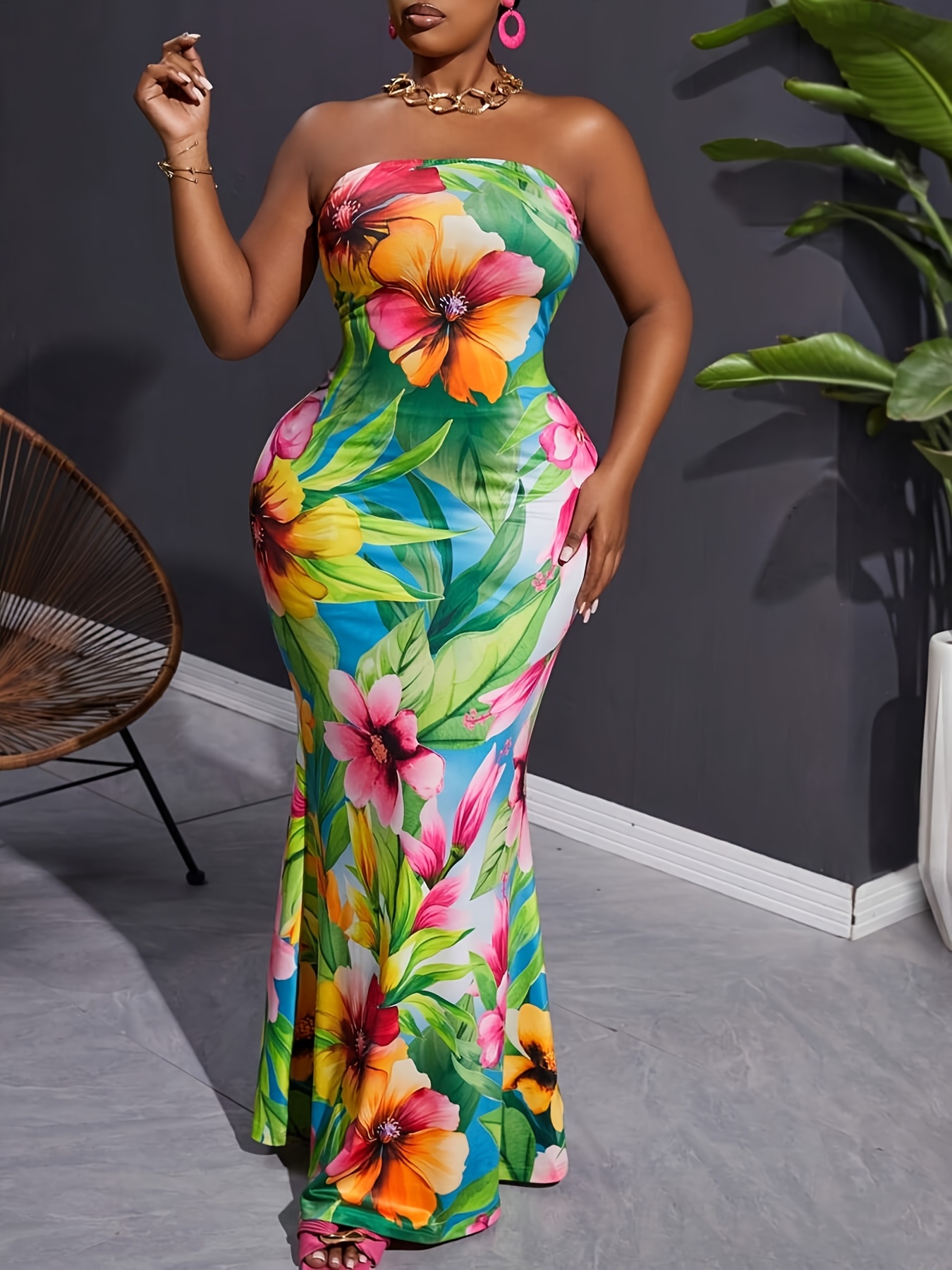 chinese dress ladies Plus size Aislyn Mermaid sundress main image 1