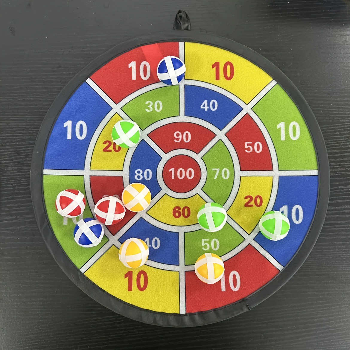 TEMU Interactive Dartboard Set With 12 Sticky Balls - Includes Hooks, And Foldable Design For Indoor And Outdoor Fun - Game Gift For Family Bonding!