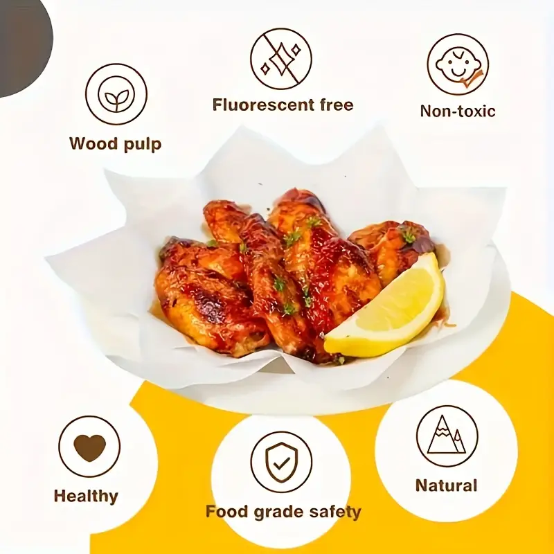 50 100 200pcs unbleached parchment paper baking sheets 9x13 inches non stick precut baking parchment baking grilling air fryer steaming bread cup cake cookie Product details 4