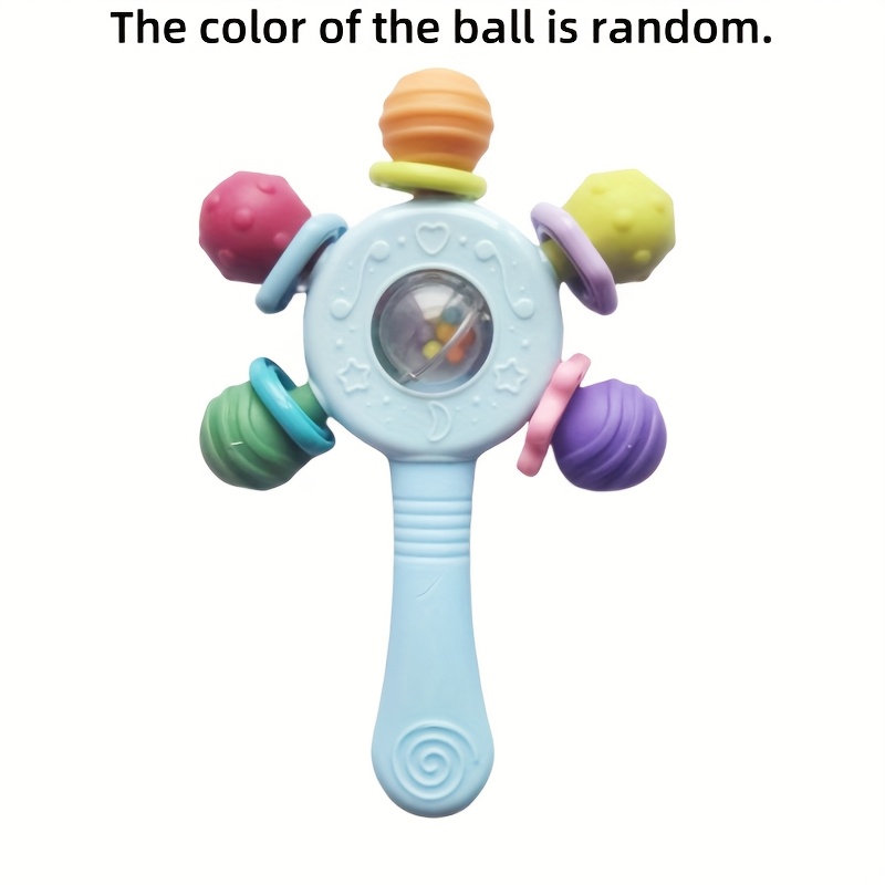 Baby Grip Strength Trainer Toy with Rattle - Fine Motor Skills Development, Non-Toxic Infant Learning Toy with Easy-Grip Stick for Toddlers, Babies - Random Pastel Colors (Green, Pink, Purple,) - Ideal Birthday or Holiday Gift for Boys & Girls, Baby Gym Play Mat, Toddler Playtime, Playful Design