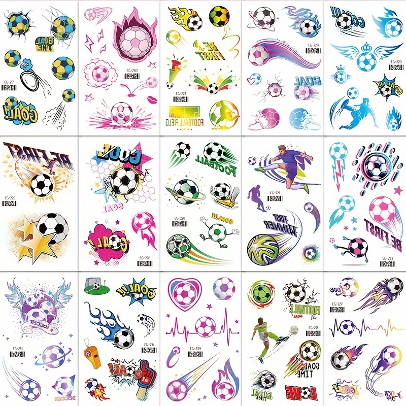 

Glitter Football Sports Temporary Tattoo Stickers - Perfect For Soccer Parties And Soccer Fans, Bling-bling Party Favor Face Tattoo Stickers, Boys Birthday Party Bag & Stocking Fillers