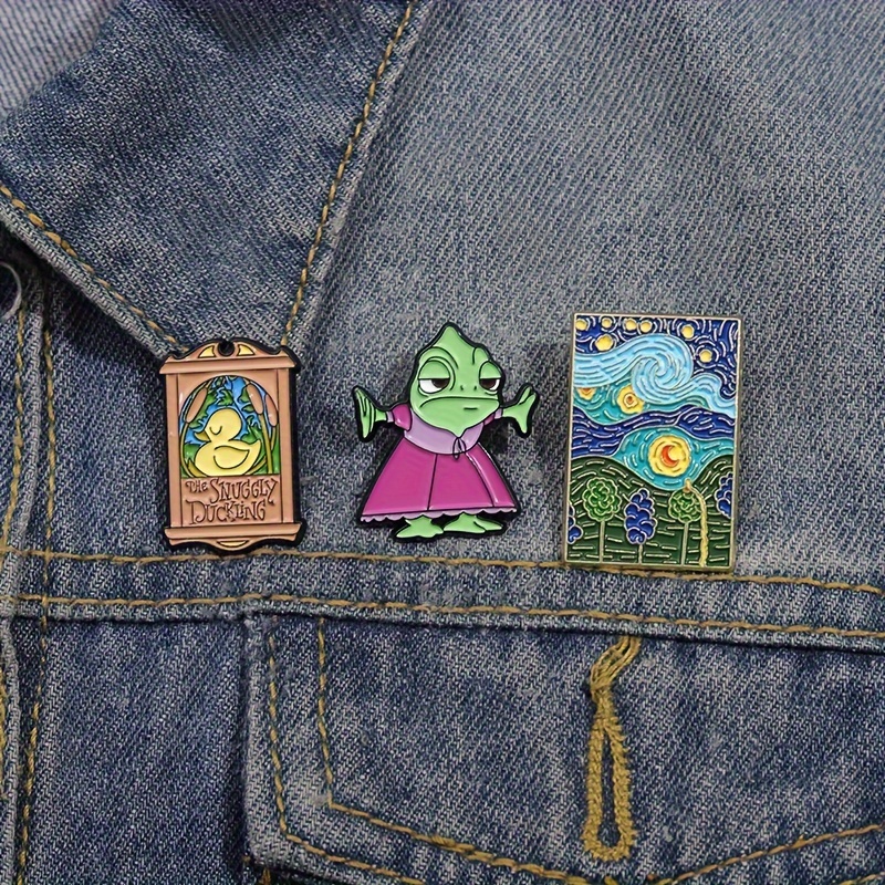 

Cartoon Duck & Frog Enamel Pin - Metal Brooch For Backpacks, Clothes & Hats | Perfect Gift , Qihoo