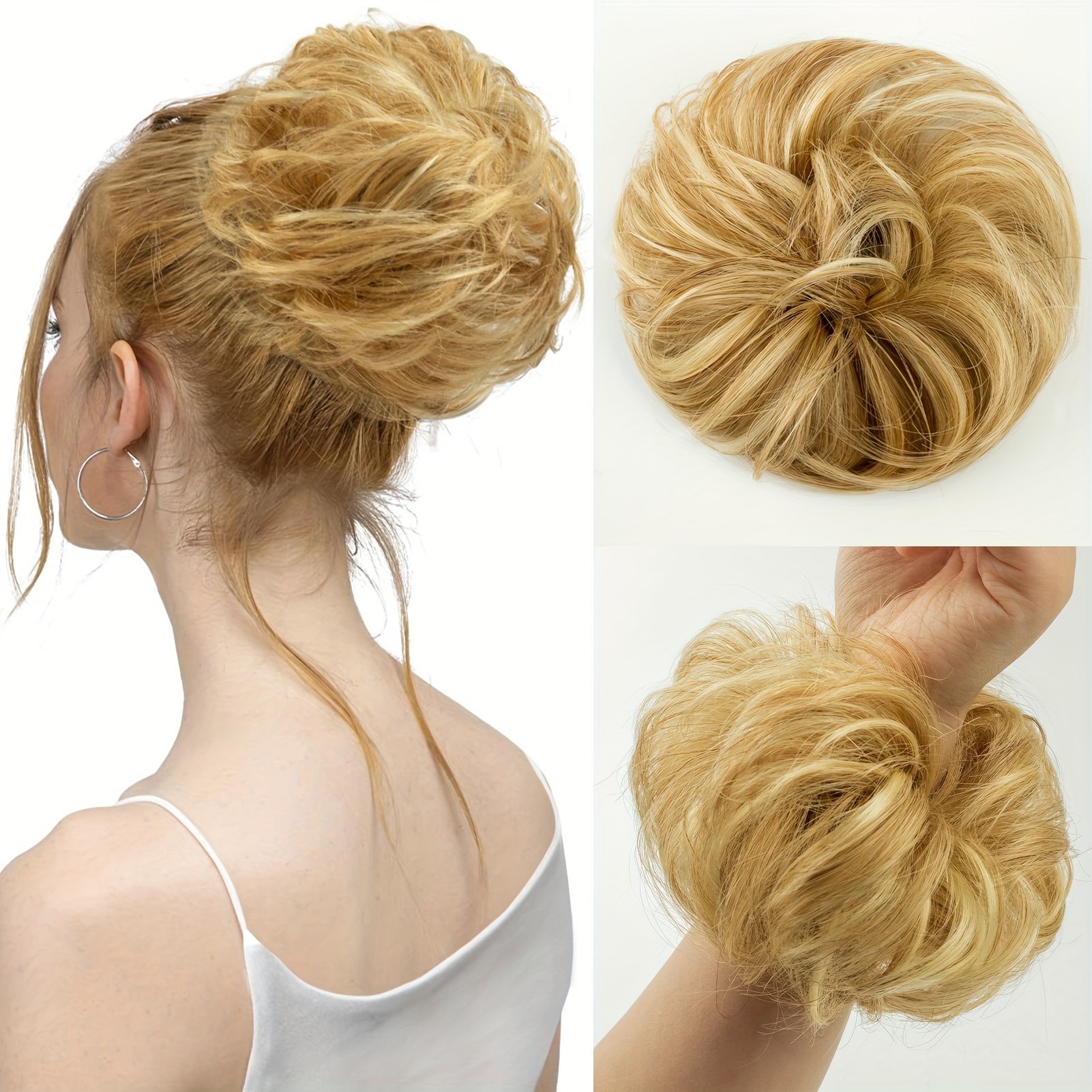 100 Human Hair Bun Large Bun Hair Piece Real Human Hair Temu