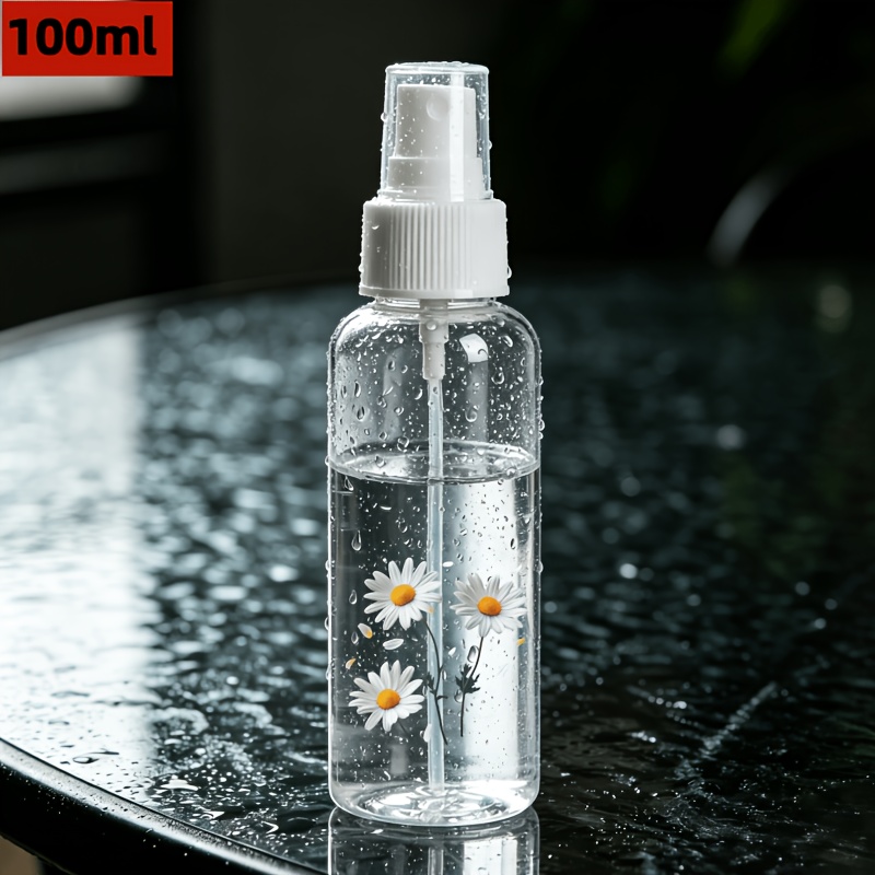 TEMU 1pc Beautiful Small Daisy - 100ml - Convenient Travel-sized Skincare Container With Pump Bottle And Small Refillable Makeup Container, Ideal For