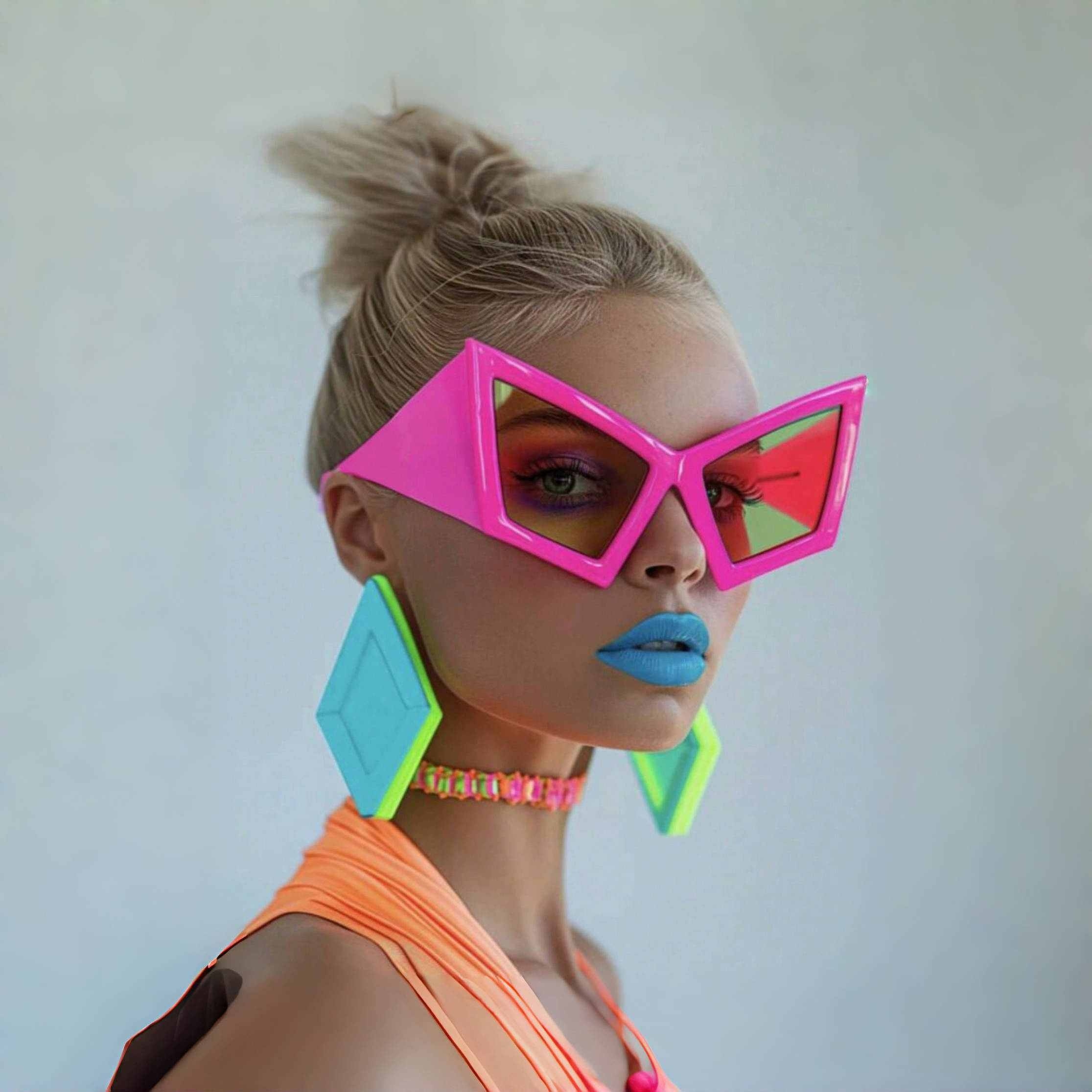 

Lunettes de Mode Rétro Oversize Œil de Chat pour - Monture en PC Anti-Reflets et - Parfaites pour les Fêtes , les Événements Hip Hop & la Mode Quotidienne