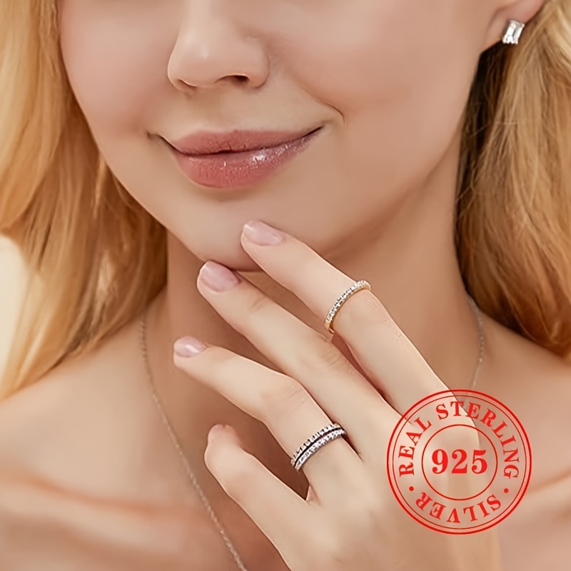 Sterling Silver Ring with Zirconia Endless Love for Men Wedding