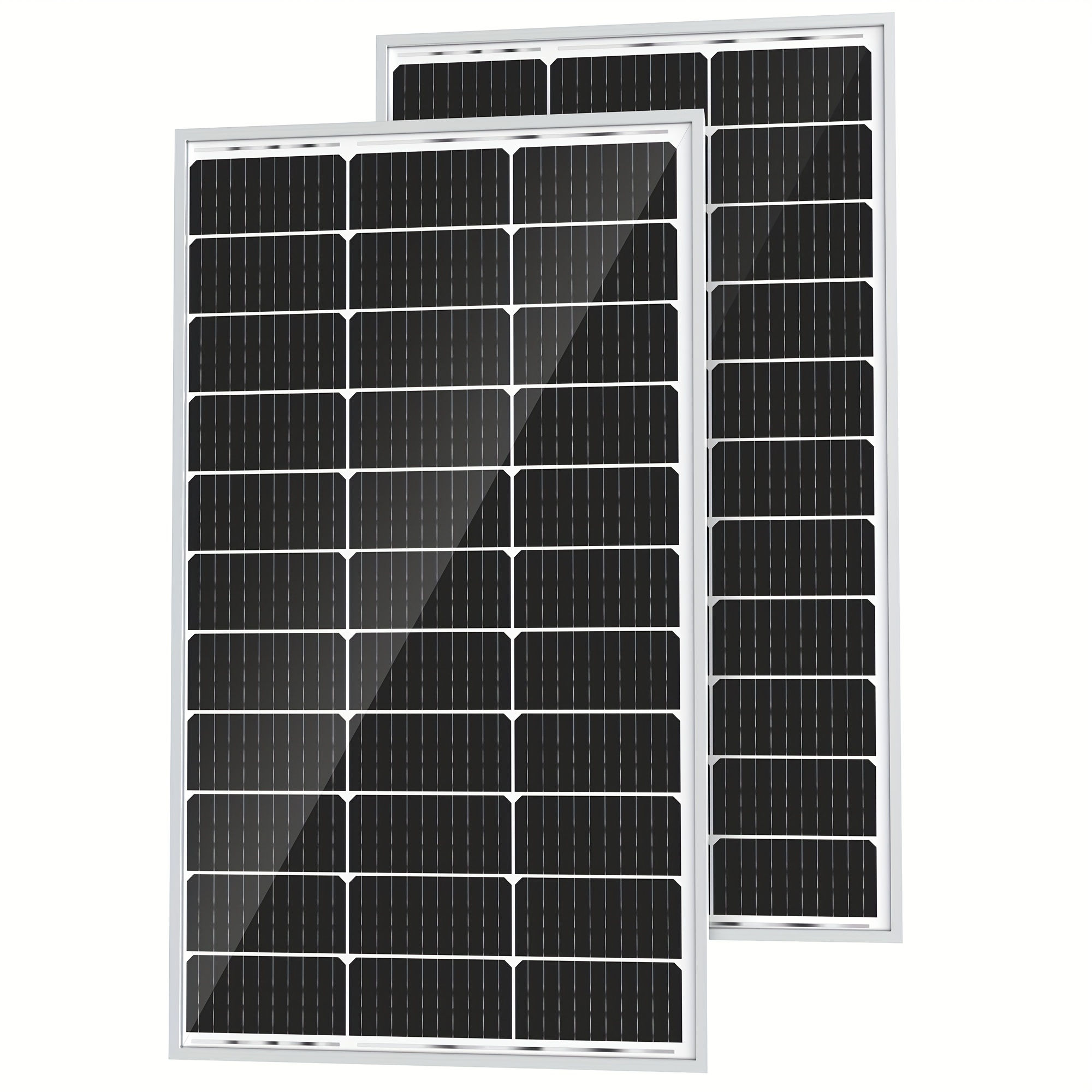 Solar Panel 12 Volt, 2pcs 100w Solar Panel High-efficiency Monocrystalline Solar Panel Upgrade For Home, Rv, Camping, Marine, Rooftop, Off-grid Applications, 2pcs 100w Outdoorfun Dealsforyou