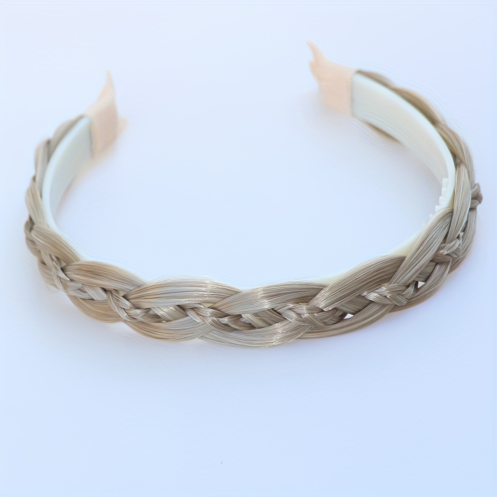 

[ ] Elegant Synthetic Fiber Hairband For Women - Chic Style With Braided Design, Lightweight & Fashionable, Dress-up Or Casual Attire