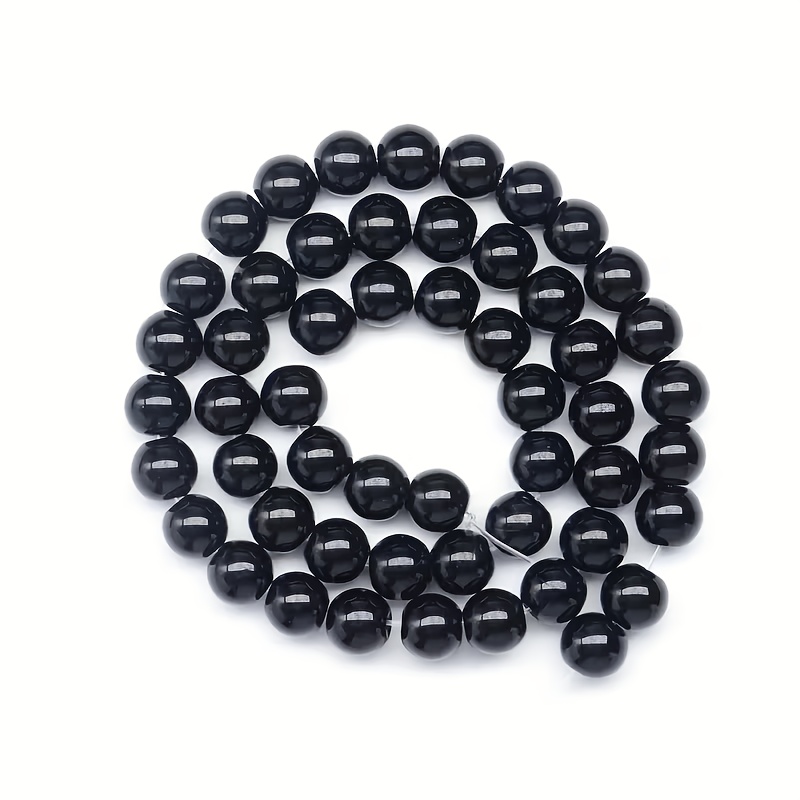 TEMU 50pcs Obsidian Beads, 8mm Loose Spheres. Natural Round Beads Are Ideal For Jewelry Making, Perfect For Necklaces, Bracelets, Earrings, And More
