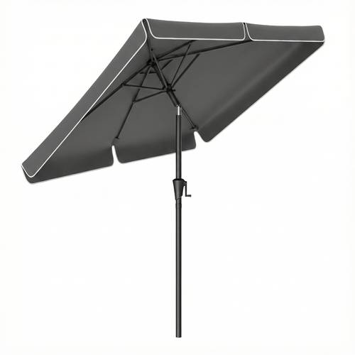 rectangular patio umbrella 300 x 200 cm sun shade parasol upf 50 protection 30 tilt for balcony or garden grey