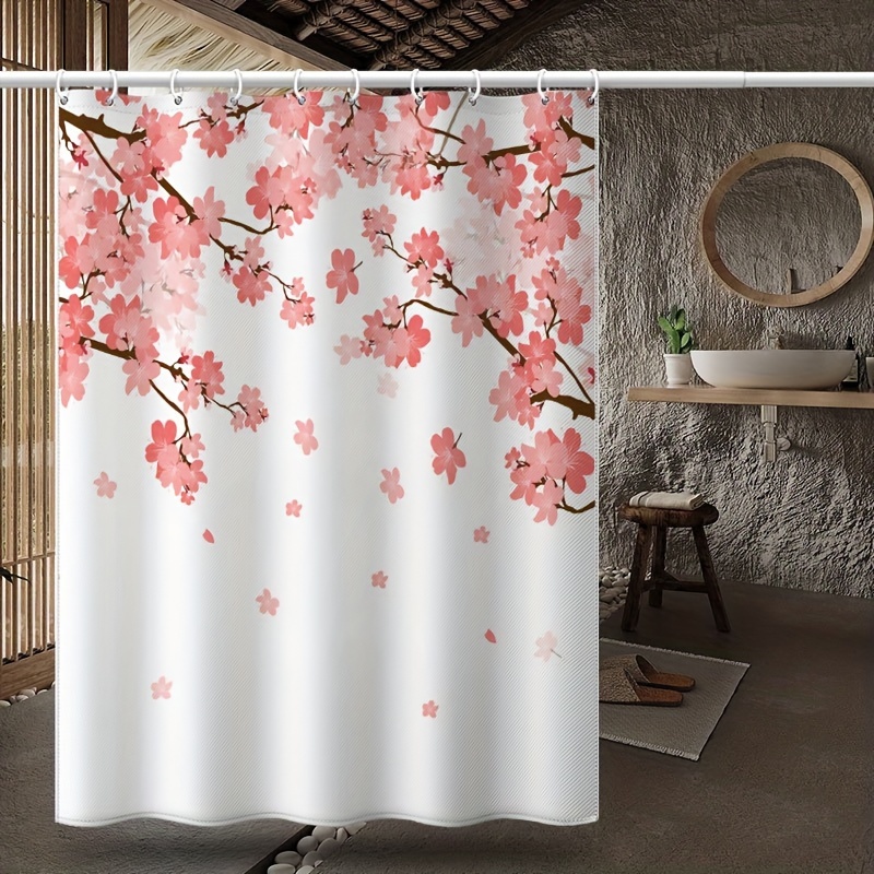 Flower Print Shower Curtain Waterproof Mildew proof Bathroom - Temu Canada