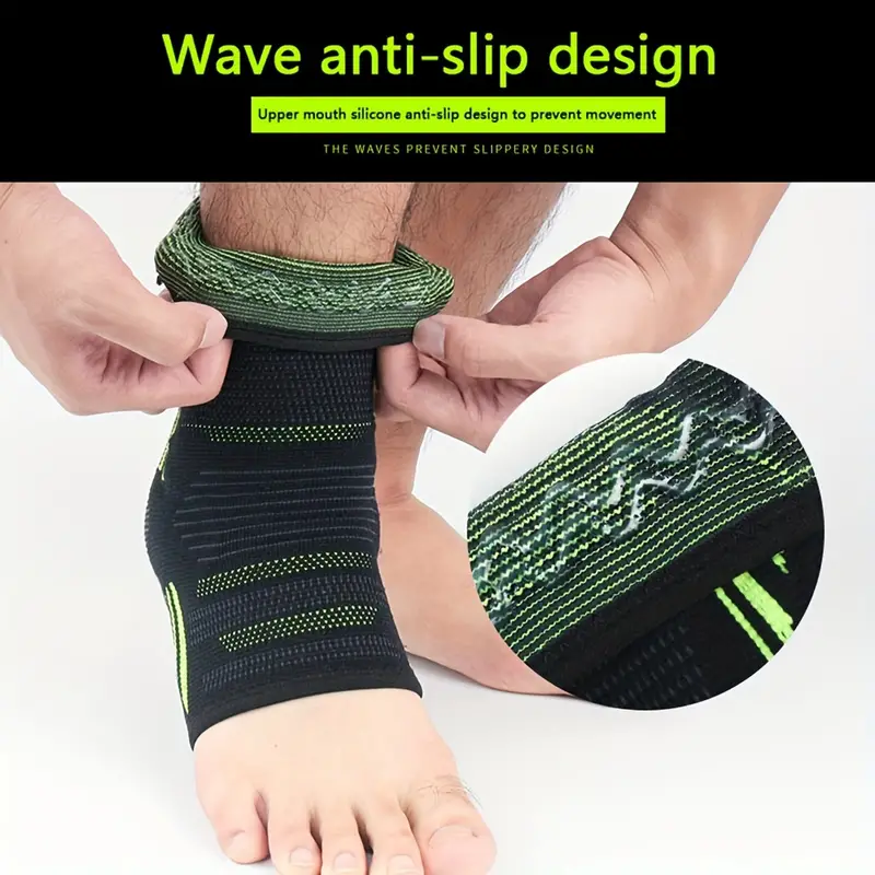 1pc Ankle Compression Sleeve For Women/men, Ankle Brace With Silicone ...
