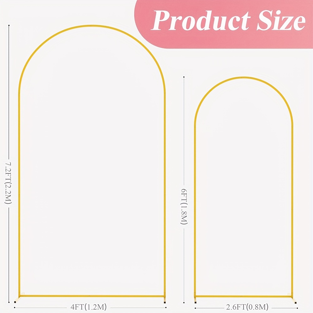 set of 2 golden metal arch backdrop stand   arch stand 2pcs set solid wedding arch frame suitable for wedding ceremony birthday party birthday party graduation decoration