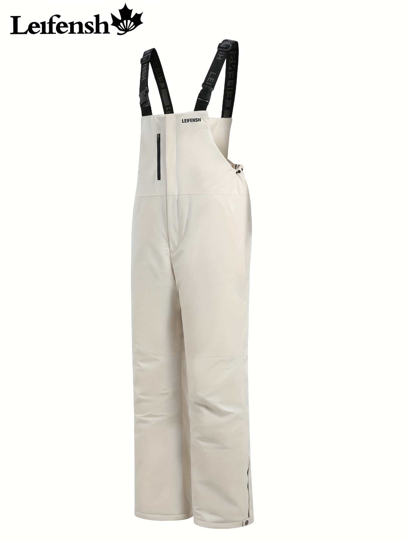 Men's Winter Ski Bib Pants - Insulated, Windproof Snowboarding Gear with Zippered Pockets for Outdoor Sports