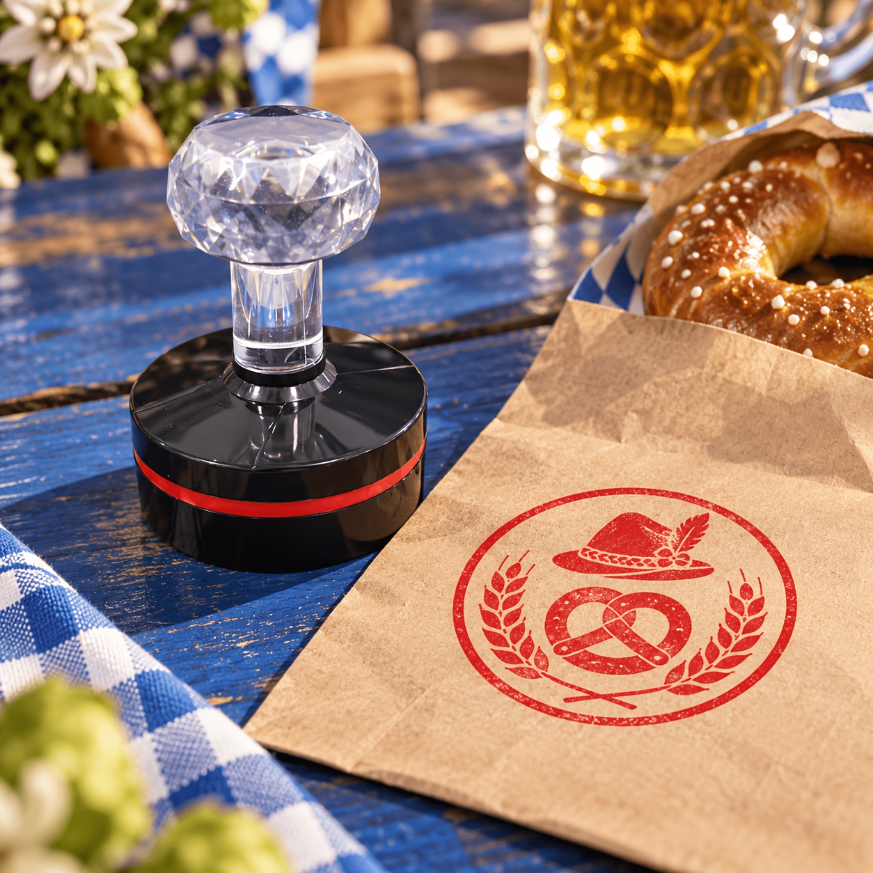 Custom Round Stamp for Logos, Names, and Dates